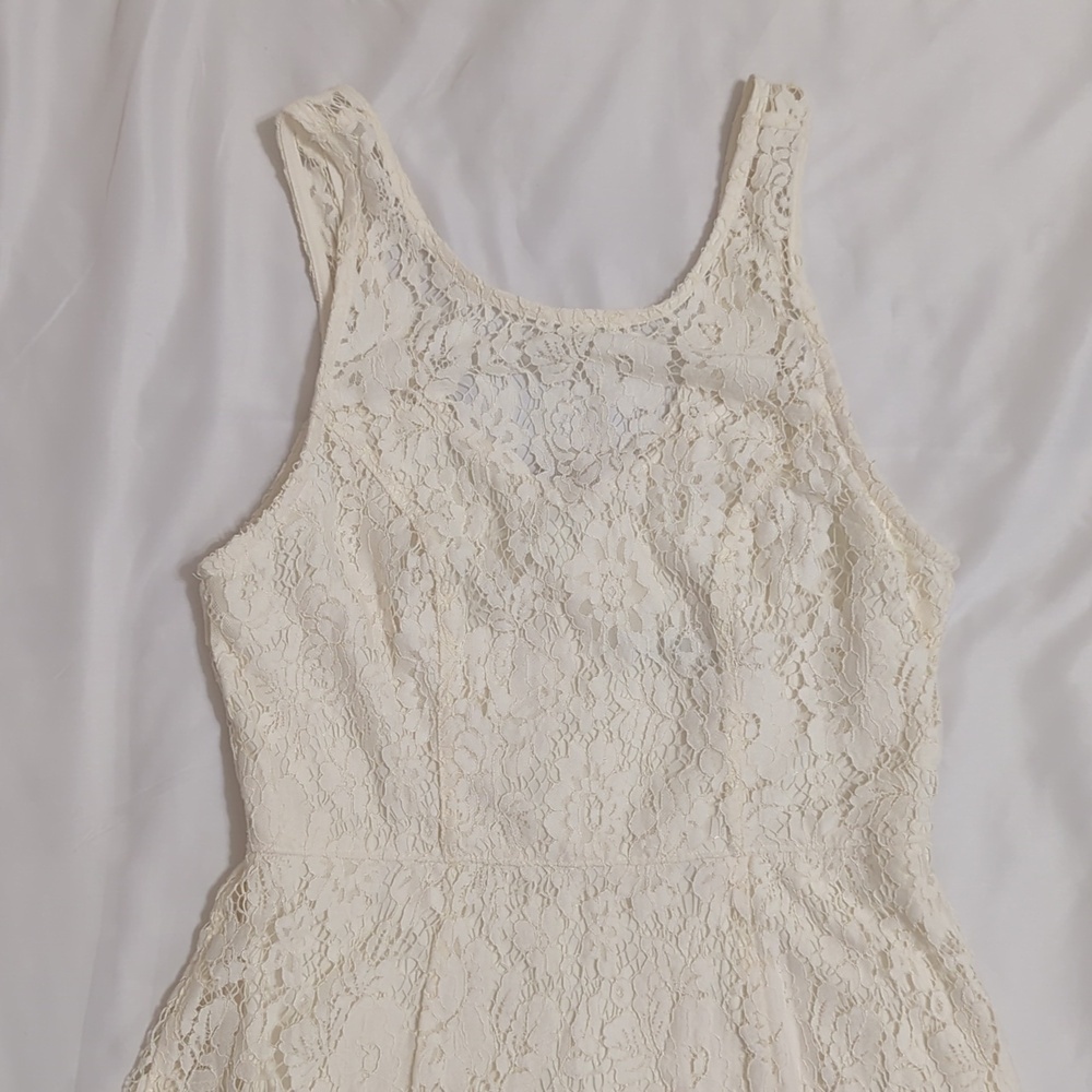 ABERCROMBIE & FITCH Lace Sweetheart Sleeveless Mini-Dress, Color Ivory Size XS - Picture 6 of 16